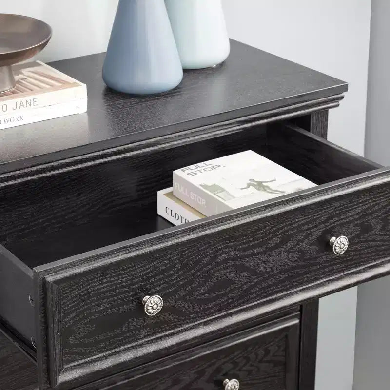 Cómoda de 5 cajones con compartimentos de almacenamiento para dormitorio y sala de estar