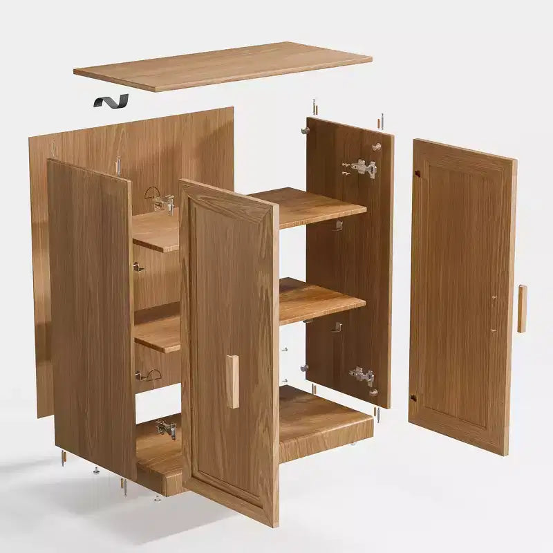 Armario de almacenamiento con puertas de vidrio de 72 pulgadas con estantes ajustables, negro