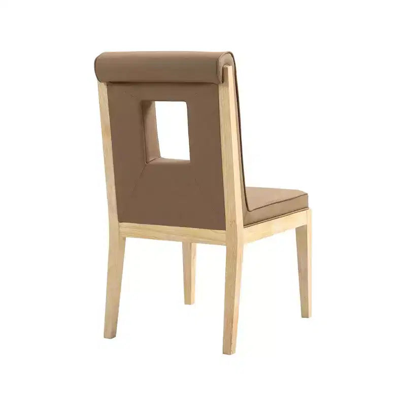 Sillas laterales de comedor de cuero vegano, juego de 2