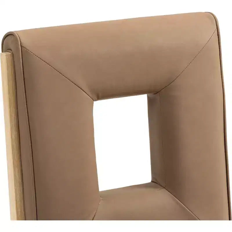 Sillas laterales de comedor de cuero vegano, juego de 2