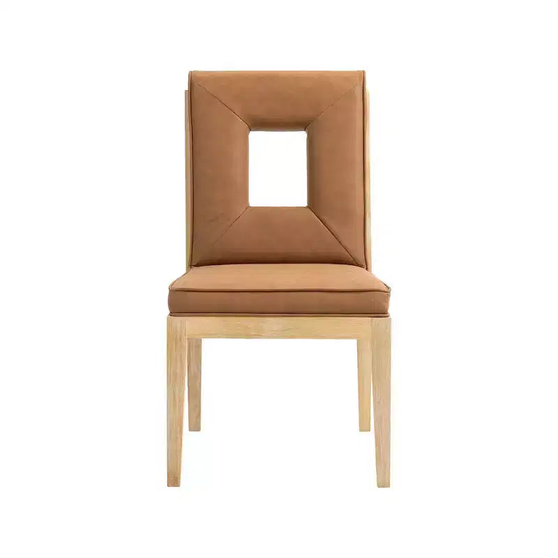 Sillas laterales de comedor de cuero vegano, juego de 2