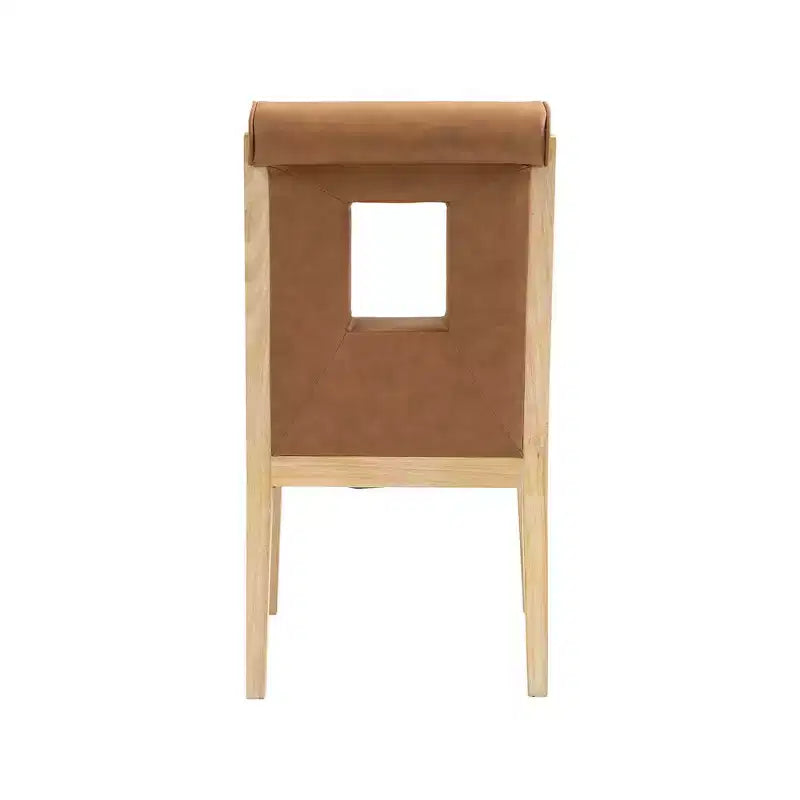 Sillas laterales de comedor de cuero vegano, juego de 2