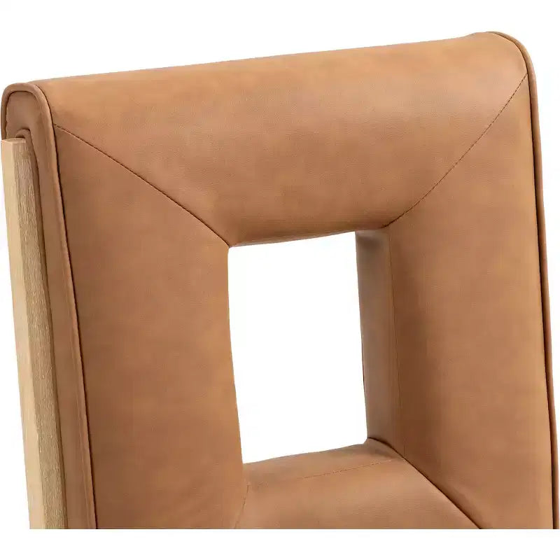 Sillas laterales de comedor de cuero vegano, juego de 2