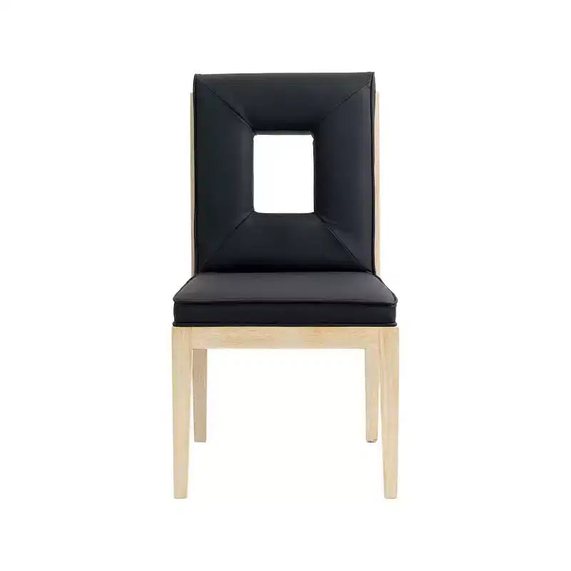 Sillas laterales de comedor de cuero vegano, juego de 2
