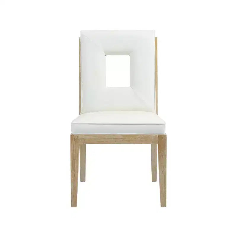 Sillas laterales de comedor de cuero vegano, juego de 2