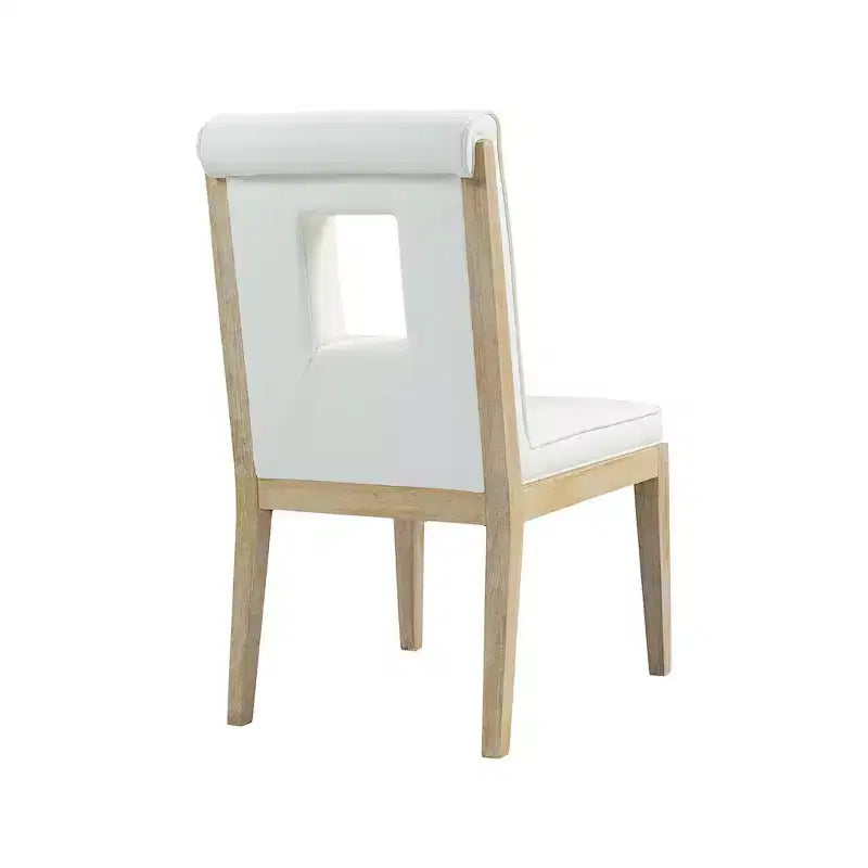 Sillas laterales de comedor de cuero vegano, juego de 2