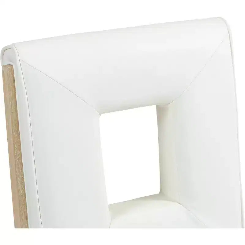 Sillas laterales de comedor de cuero vegano, juego de 2