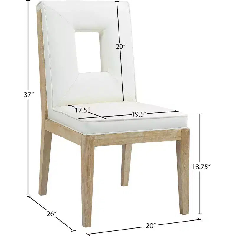 Sillas laterales de comedor de cuero vegano, juego de 2