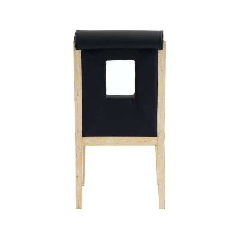 Sillas laterales de comedor de cuero vegano, juego de 2