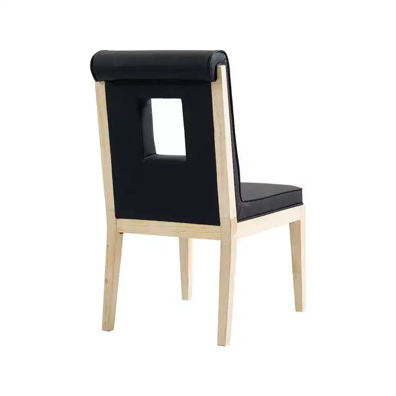 Sillas laterales de comedor de cuero vegano, juego de 2
