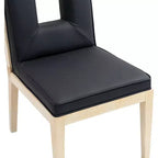 Sillas laterales de comedor de cuero vegano, juego de 2
