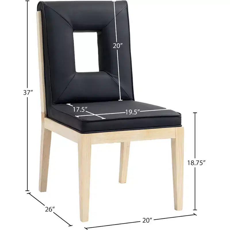 Sillas laterales de comedor de cuero vegano, juego de 2