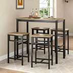 Mesa de bar de 47" de altura para mostrador con estructura metálica y tablero de madera