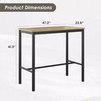 Mesa de bar de 47" de altura para mostrador con estructura metálica y tablero de madera