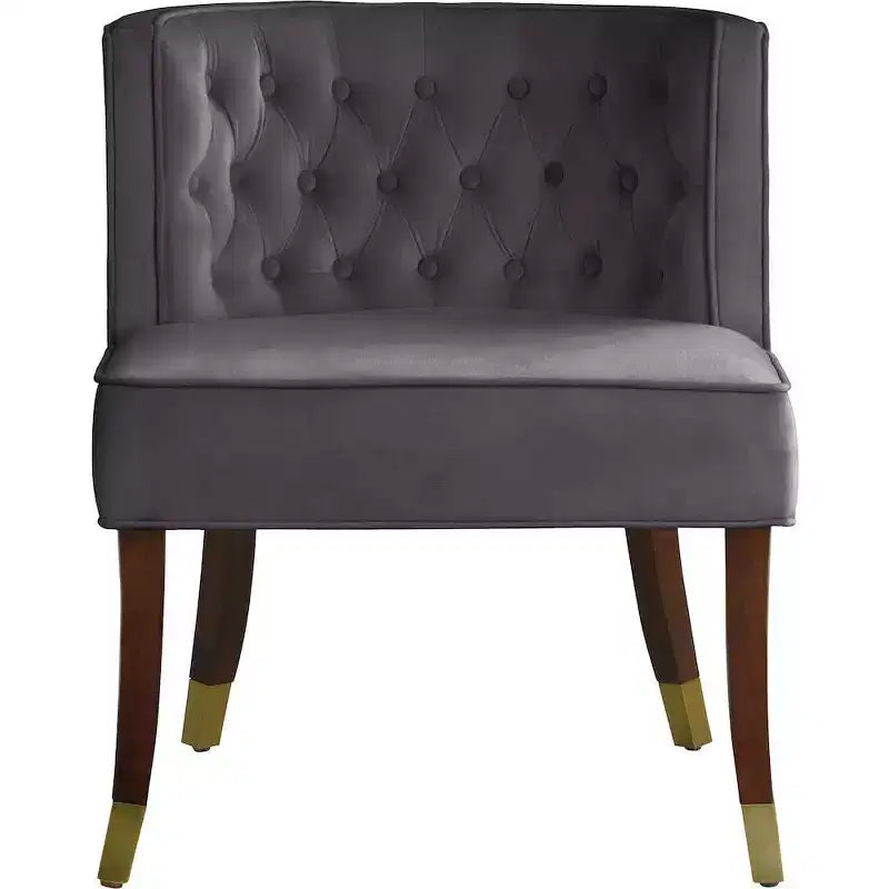 Sillas de comedor de terciopelo con respaldo capitoné, juego de 2