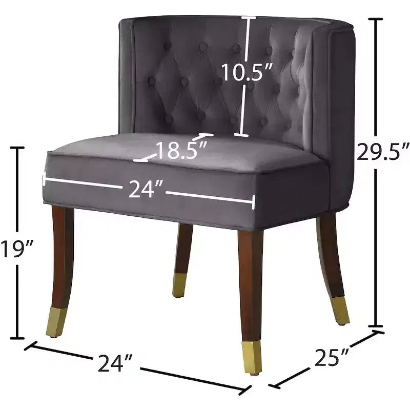 Sillas de comedor de terciopelo con respaldo capitoné, juego de 2