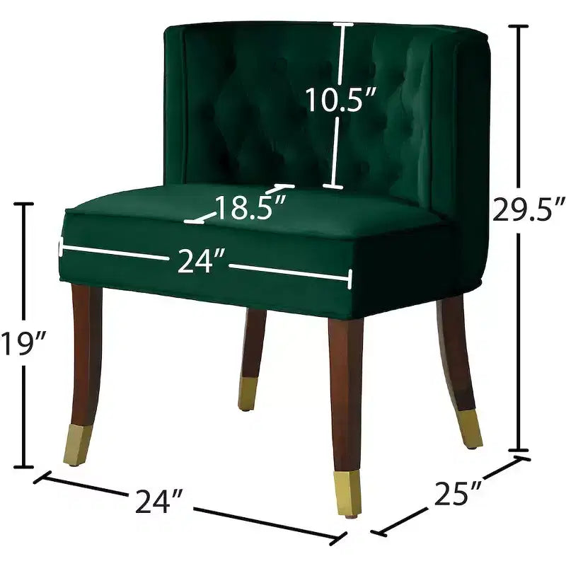Sillas de comedor de terciopelo con respaldo capitoné, juego de 2