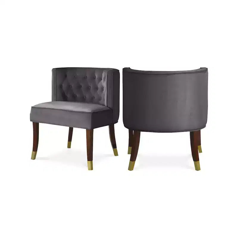 Sillas de comedor de terciopelo con respaldo capitoné, juego de 2
