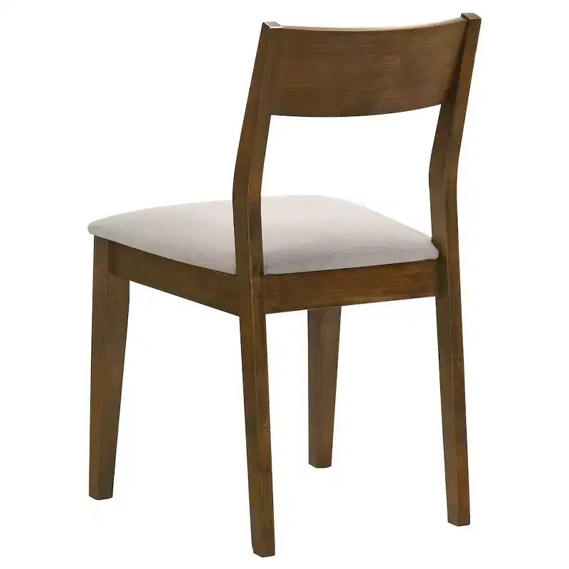 Silla de comedor tapizada con estructura de madera, marrón oscuro (juego de 2)