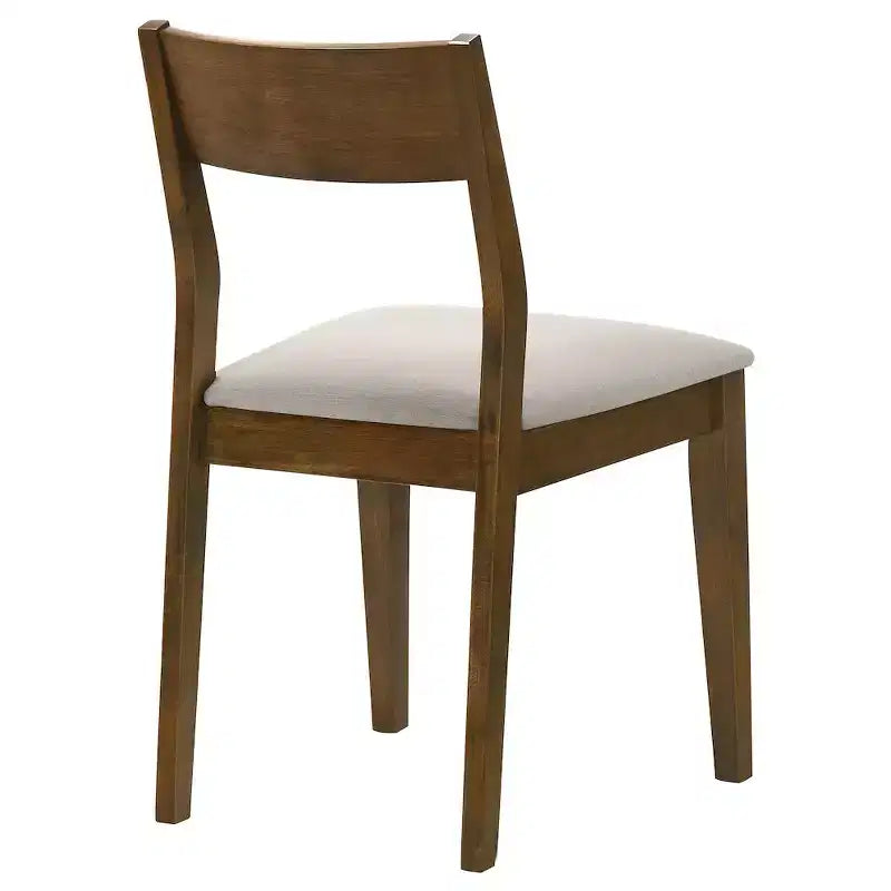 Silla de comedor tapizada con estructura de madera, marrón oscuro (juego de 2)