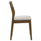 Silla de comedor tapizada con estructura de madera, marrón oscuro (juego de 2)