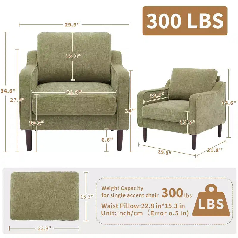 Sillón decorativo de mediados de siglo con respaldo alto y tapicería de lino