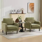 Sillón decorativo de mediados de siglo con respaldo alto y tapicería de lino