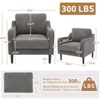 Sillón decorativo de mediados de siglo con respaldo alto y tapicería de lino