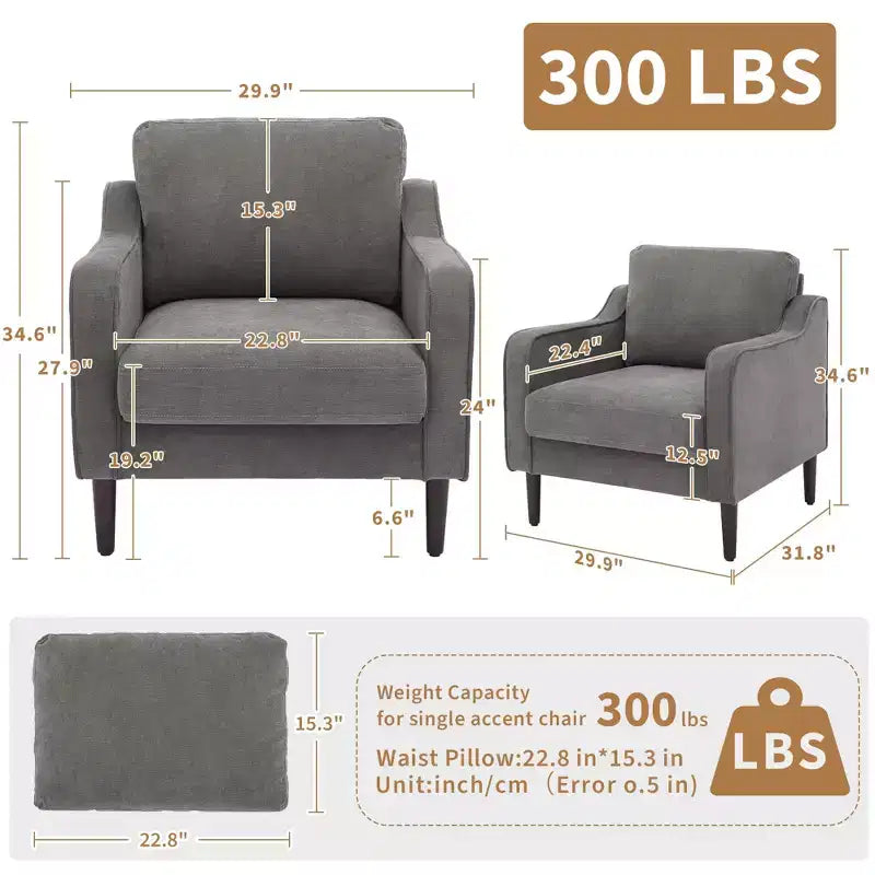 Sillón decorativo de mediados de siglo con respaldo alto y tapicería de lino