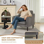 Sillón decorativo de mediados de siglo con respaldo alto y tapicería de lino
