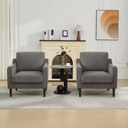 Sillón decorativo de mediados de siglo con respaldo alto y tapicería de lino