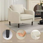 Sillón decorativo de mediados de siglo con respaldo alto y tapicería de lino