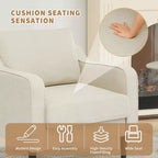 Sillón decorativo de mediados de siglo con respaldo alto y tapicería de lino