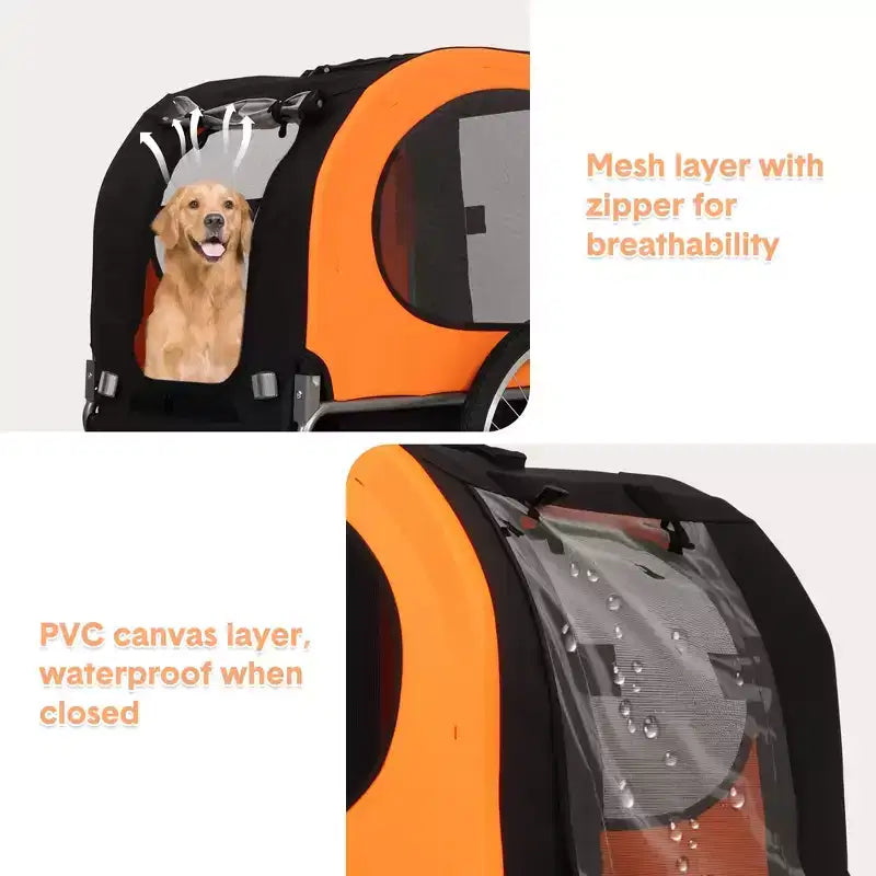 Remolque de bicicleta y cochecito de footing para perros medianos a grandes