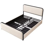 Cama Moderna Tapizada con Plataforma y 4 Cajones de Almacenamiento