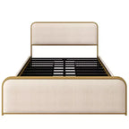 Cama Moderna Tapizada con Plataforma y 4 Cajones de Almacenamiento