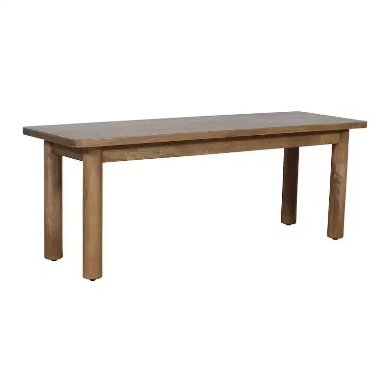 Banco de comedor de madera maciza de mango de 50 pulg. con patas torneadas