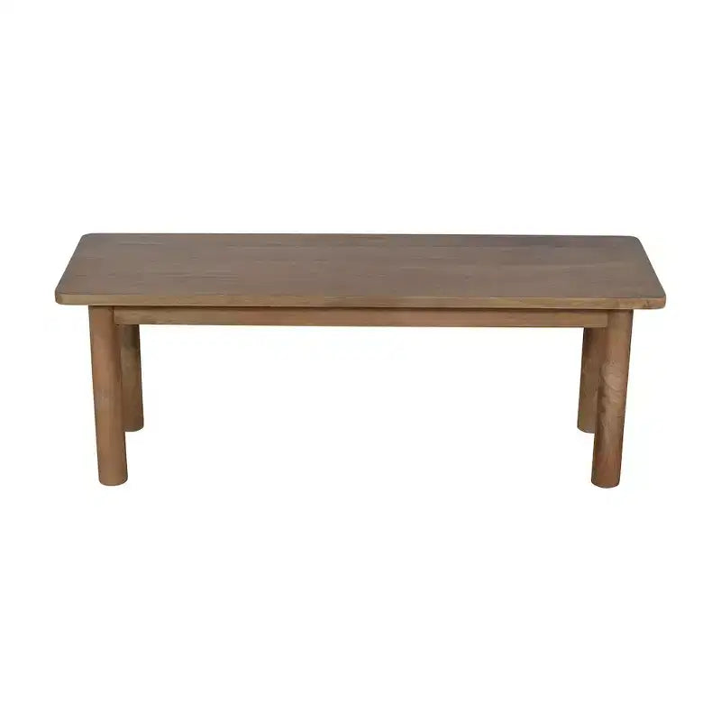 Banco de comedor de madera maciza de mango de 50 pulg. con patas torneadas