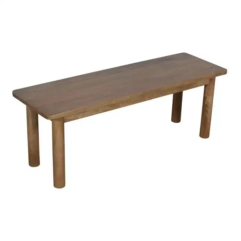 Banco de comedor de madera maciza de mango de 50 pulg. con patas torneadas