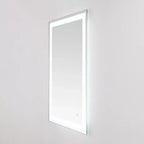 Espejo rectangular LED de 24 x 36 pulgadas con marco de aluminio