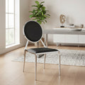 Silla lateral tapizada con respaldo redondo, juego de 4