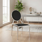 Silla lateral tapizada con respaldo redondo, juego de 4