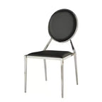 Silla lateral tapizada con respaldo redondo, juego de 4