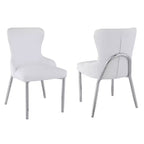 Silla lateral con respaldo de ala y tapicería de piel sintética, juego de 2