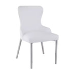 Silla lateral con respaldo de ala y tapicería de piel sintética, juego de 2