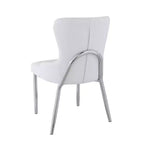 Silla lateral con respaldo de ala y tapicería de piel sintética, juego de 2