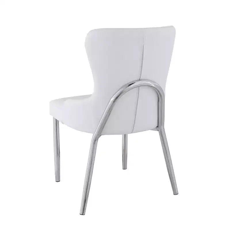 Silla lateral con respaldo de ala y tapicería de piel sintética, juego de 2