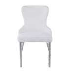 Silla lateral con respaldo de ala y tapicería de piel sintética, juego de 2