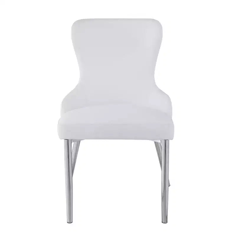Silla lateral con respaldo de ala y tapicería de piel sintética, juego de 2
