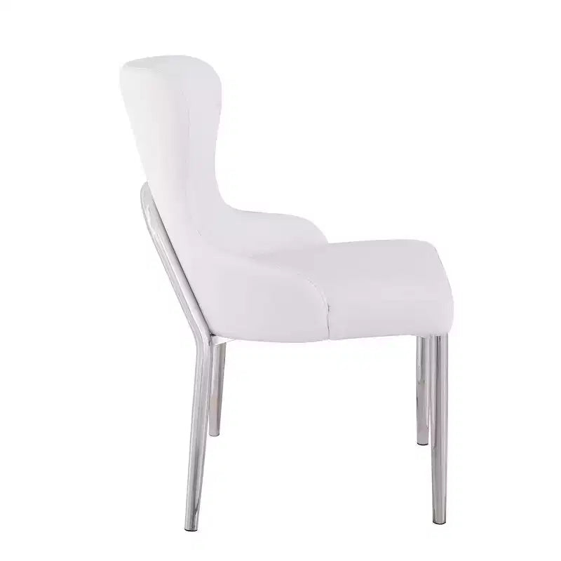 Silla lateral con respaldo de ala y tapicería de piel sintética, juego de 2